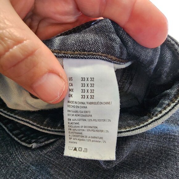 American Eagle Outfitters Mens Extreme Flex 4 Original Straight Jeans Size 33X32 - Picture 4 of 4